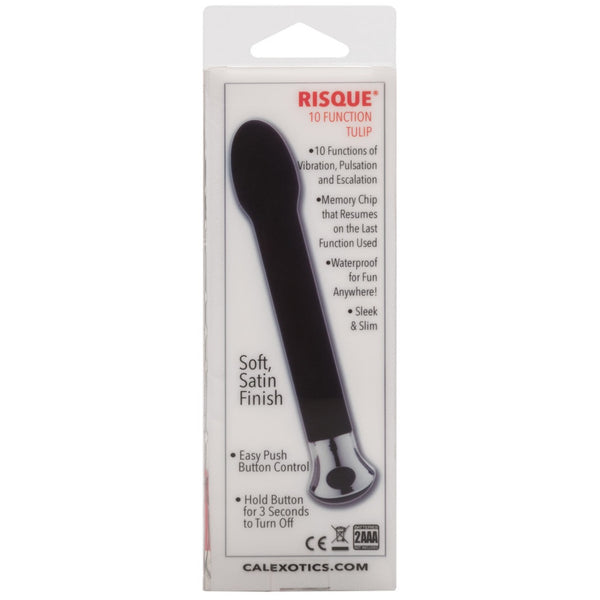 CalExotics Risque 10-Function Tulip Vibrator - Black - Extreme Toyz Singapore - https://extremetoyz.com.sg - Sex Toys and Lingerie Online Store - Bondage Gear / Vibrators / Electrosex Toys / Wireless Remote Control Vibes / Sexy Lingerie and Role Play / BDSM / Dungeon Furnitures / Dildos and Strap Ons &nbsp;/ Anal and Prostate Massagers / Anal Douche and Cleaning Aide / Delay Sprays and Gels / Lubricants and more...