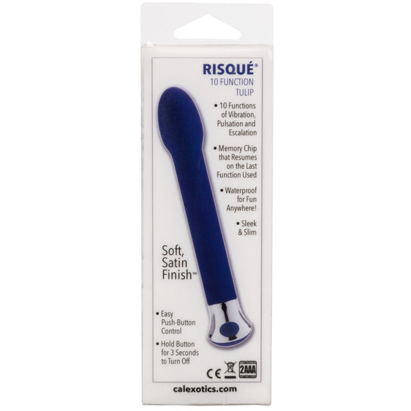 CalExotics Risque 10-Function Tulip Vibrator - Blue - Extreme Toyz Singapore - https://extremetoyz.com.sg - Sex Toys and Lingerie Online Store - Bondage Gear / Vibrators / Electrosex Toys / Wireless Remote Control Vibes / Sexy Lingerie and Role Play / BDSM / Dungeon Furnitures / Dildos and Strap Ons &nbsp;/ Anal and Prostate Massagers / Anal Douche and Cleaning Aide / Delay Sprays and Gels / Lubricants and more...