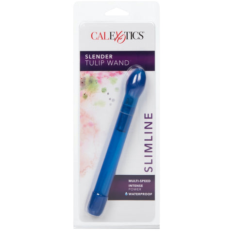 Hard Vibes Slimline Slender Tulip Wand Vibrator - Blue