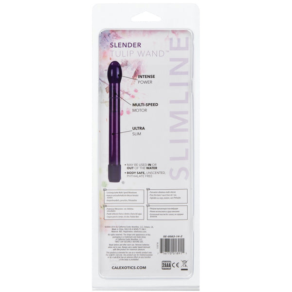 Hard Vibes Slimline Slender Tulip Wand Vibrator - Purple