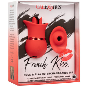 CalExotics French Kiss Suck & Play Interchangeable Rechargeable Set - Extreme Toyz Singapore - https://extremetoyz.com.sg - Sex Toys and Lingerie Online Store - Bondage Gear / Vibrators / Electrosex Toys / Wireless Remote Control Vibes / Sexy Lingerie and Role Play / BDSM / Dungeon Furnitures / Dildos and Strap Ons &nbsp;/ Anal and Prostate Massagers / Anal Douche and Cleaning Aide / Delay Sprays and Gels / Lubricants and more...