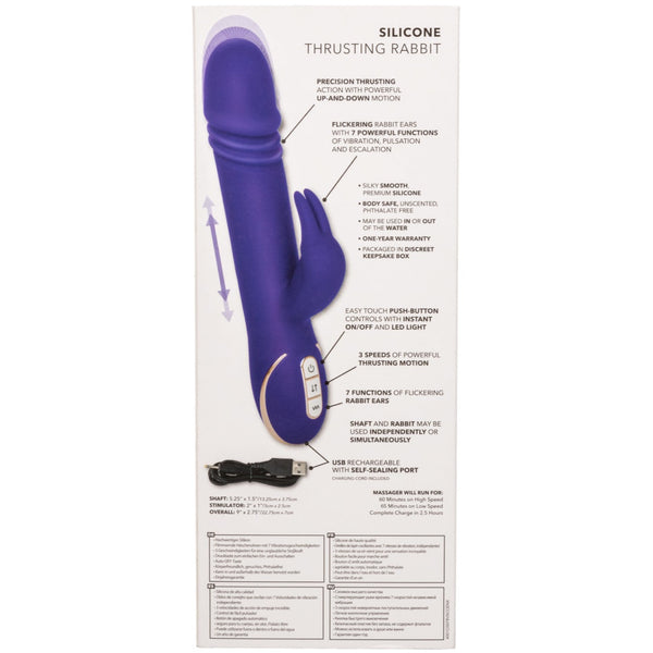 CalExotics Jack Rabbit Signature Rechargeable Silicone Thrusting Rabbit Vibrator - Extreme Toyz Singapore - https://extremetoyz.com.sg - Sex Toys and Lingerie Online Store - Bondage Gear / Vibrators / Electrosex Toys / Wireless Remote Control Vibes / Sexy Lingerie and Role Play / BDSM / Dungeon Furnitures / Dildos and Strap Ons &nbsp;/ Anal and Prostate Massagers / Anal Douche and Cleaning Aide / Delay Sprays and Gels / Lubricants and more...