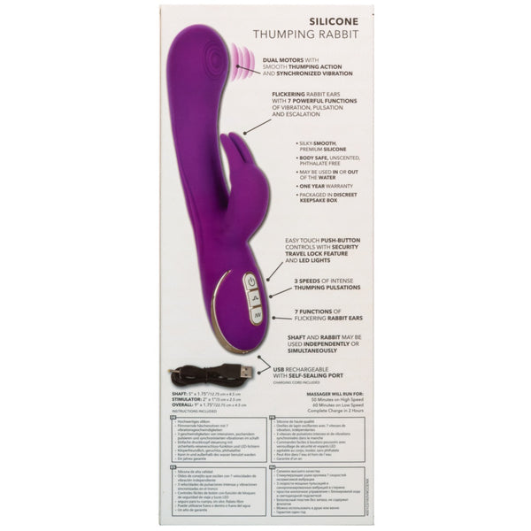 CalExotics Jack Rabbit Signature Rechargeable Silicone Thumping Rabbit Vibrating - Extreme Toyz Singapore - https://extremetoyz.com.sg - Sex Toys and Lingerie Online Store - Bondage Gear / Vibrators / Electrosex Toys / Wireless Remote Control Vibes / Sexy Lingerie and Role Play / BDSM / Dungeon Furnitures / Dildos and Strap Ons &nbsp;/ Anal and Prostate Massagers / Anal Douche and Cleaning Aide / Delay Sprays and Gels / Lubricants and more...