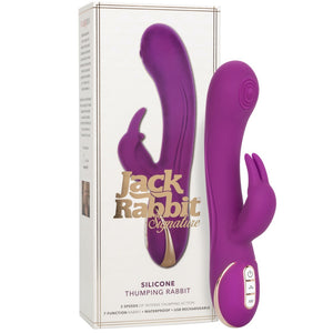 CalExotics Jack Rabbit Signature Rechargeable Silicone Thumping Rabbit Vibrating - Extreme Toyz Singapore - https://extremetoyz.com.sg - Sex Toys and Lingerie Online Store - Bondage Gear / Vibrators / Electrosex Toys / Wireless Remote Control Vibes / Sexy Lingerie and Role Play / BDSM / Dungeon Furnitures / Dildos and Strap Ons &nbsp;/ Anal and Prostate Massagers / Anal Douche and Cleaning Aide / Delay Sprays and Gels / Lubricants and more...