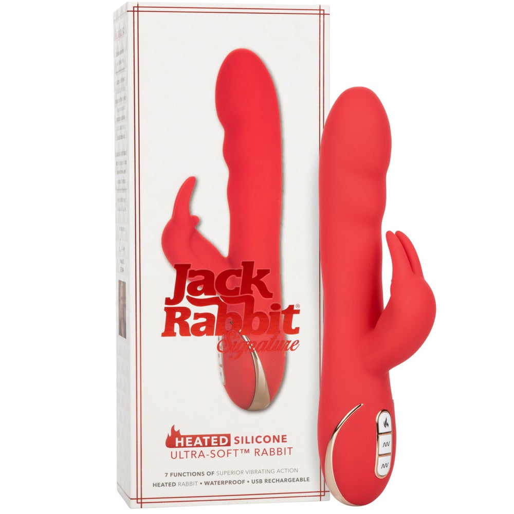 CalExotics Jack Rabbit Signature Heated Silicone Rechargeable Ultra-Soft Rabbit Vibrator - Extreme Toyz Singapore - https://extremetoyz.com.sg - Sex Toys and Lingerie Online Store - Bondage Gear / Vibrators / Electrosex Toys / Wireless Remote Control Vibes / Sexy Lingerie and Role Play / BDSM / Dungeon Furnitures / Dildos and Strap Ons &nbsp;/ Anal and Prostate Massagers / Anal Douche and Cleaning Aide / Delay Sprays and Gels / Lubricants and more...