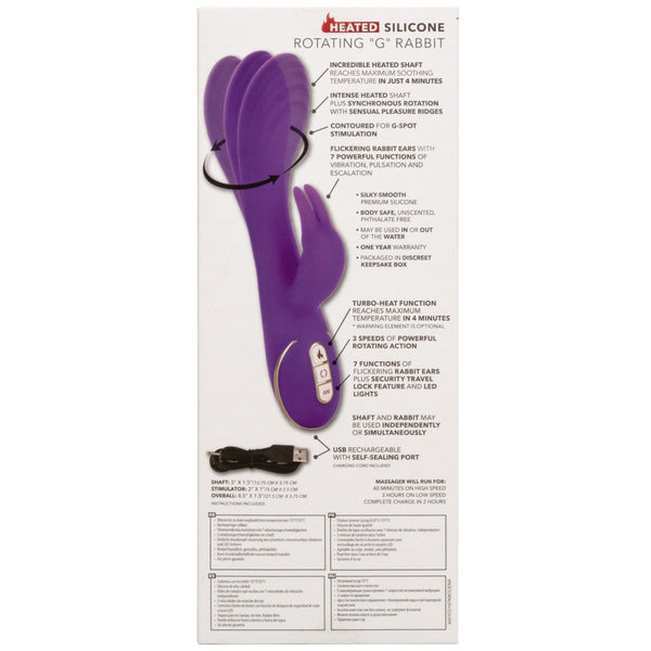 CalExotics Jack Rabbit Signature Heated Silicone Rotating "G" Rabbit Vibrator - Extreme Toyz Singapore - https://extremetoyz.com.sg - Sex Toys and Lingerie Online Store - Bondage Gear / Vibrators / Electrosex Toys / Wireless Remote Control Vibes / Sexy Lingerie and Role Play / BDSM / Dungeon Furnitures / Dildos and Strap Ons &nbsp;/ Anal and Prostate Massagers / Anal Douche and Cleaning Aide / Delay Sprays and Gels / Lubricants and more...