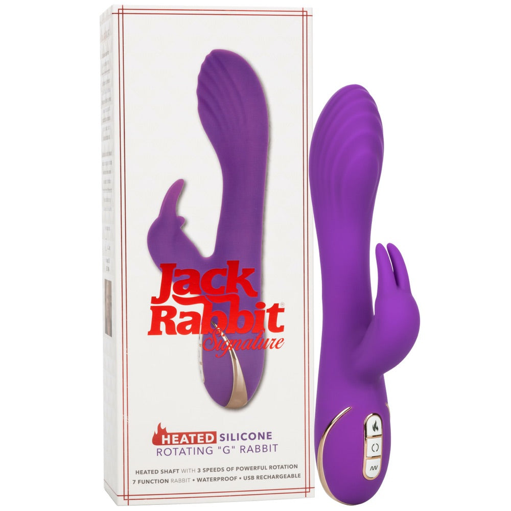 CalExotics Jack Rabbit Signature Heated Silicone Rotating "G" Rabbit Vibrator - Extreme Toyz Singapore - https://extremetoyz.com.sg - Sex Toys and Lingerie Online Store - Bondage Gear / Vibrators / Electrosex Toys / Wireless Remote Control Vibes / Sexy Lingerie and Role Play / BDSM / Dungeon Furnitures / Dildos and Strap Ons &nbsp;/ Anal and Prostate Massagers / Anal Douche and Cleaning Aide / Delay Sprays and Gels / Lubricants and more...