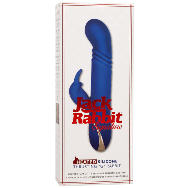 CalExotics Jack Rabbit Signature Heated Silicone Rechargeable Thrusting "G" Rabbit Vibrator - Extreme Toyz Singapore - https://extremetoyz.com.sg - Sex Toys and Lingerie Online Store - Bondage Gear / Vibrators / Electrosex Toys / Wireless Remote Control Vibes / Sexy Lingerie and Role Play / BDSM / Dungeon Furnitures / Dildos and Strap Ons &nbsp;/ Anal and Prostate Massagers / Anal Douche and Cleaning Aide / Delay Sprays and Gels / Lubricants and more...