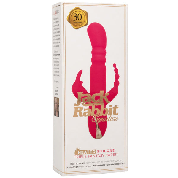 CalExotics Jack Rabbit Signature Heated Silicone Rechargeable Triple Fantasy Rabbit Thrusting Vibrator - Extreme Toyz Singapore - https://extremetoyz.com.sg - Sex Toys and Lingerie Online Store - Bondage Gear / Vibrators / Electrosex Toys / Wireless Remote Control Vibes / Sexy Lingerie and Role Play / BDSM / Dungeon Furnitures / Dildos and Strap Ons &nbsp;/ Anal and Prostate Massagers / Anal Douche and Cleaning Aide / Delay Sprays and Gels / Lubricants and more...