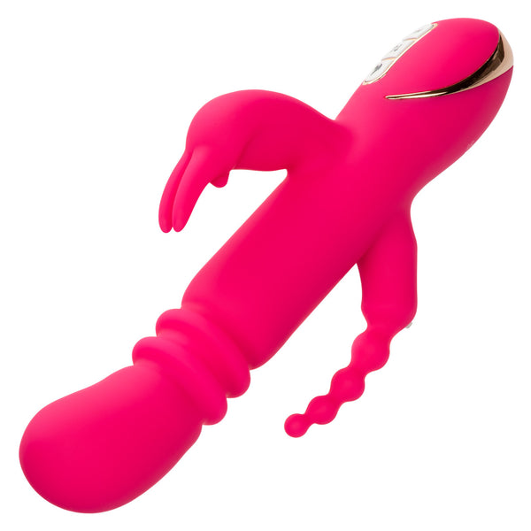 CalExotics Jack Rabbit Signature Heated Silicone Rechargeable Triple Fantasy Rabbit Thrusting Vibrator - Extreme Toyz Singapore - https://extremetoyz.com.sg - Sex Toys and Lingerie Online Store - Bondage Gear / Vibrators / Electrosex Toys / Wireless Remote Control Vibes / Sexy Lingerie and Role Play / BDSM / Dungeon Furnitures / Dildos and Strap Ons &nbsp;/ Anal and Prostate Massagers / Anal Douche and Cleaning Aide / Delay Sprays and Gels / Lubricants and more...