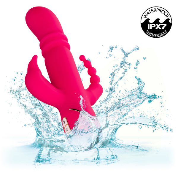 CalExotics Jack Rabbit Signature Heated Silicone Rechargeable Triple Fantasy Rabbit Thrusting Vibrator - Extreme Toyz Singapore - https://extremetoyz.com.sg - Sex Toys and Lingerie Online Store - Bondage Gear / Vibrators / Electrosex Toys / Wireless Remote Control Vibes / Sexy Lingerie and Role Play / BDSM / Dungeon Furnitures / Dildos and Strap Ons &nbsp;/ Anal and Prostate Massagers / Anal Douche and Cleaning Aide / Delay Sprays and Gels / Lubricants and more...