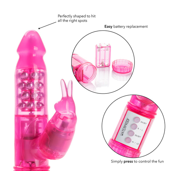 CalExotics Jack Rabbit My First Jack Rabbit Vibrator - Pink - Extreme Toyz Singapore - https://extremetoyz.com.sg - Sex Toys and Lingerie Online Store - Bondage Gear / Vibrators / Electrosex Toys / Wireless Remote Control Vibes / Sexy Lingerie and Role Play / BDSM / Dungeon Furnitures / Dildos and Strap Ons &nbsp;/ Anal and Prostate Massagers / Anal Douche and Cleaning Aide / Delay Sprays and Gels / Lubricants and more...