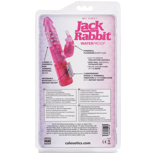 CalExotics Jack Rabbit My First Jack Rabbit Vibrator - Pink - Extreme Toyz Singapore - https://extremetoyz.com.sg - Sex Toys and Lingerie Online Store - Bondage Gear / Vibrators / Electrosex Toys / Wireless Remote Control Vibes / Sexy Lingerie and Role Play / BDSM / Dungeon Furnitures / Dildos and Strap Ons &nbsp;/ Anal and Prostate Massagers / Anal Douche and Cleaning Aide / Delay Sprays and Gels / Lubricants and more...