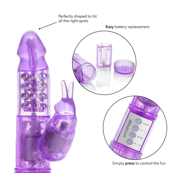 CalExotics Jack Rabbit My First Jack Rabbit Vibrator - Purple - Extreme Toyz Singapore - https://extremetoyz.com.sg - Sex Toys and Lingerie Online Store - Bondage Gear / Vibrators / Electrosex Toys / Wireless Remote Control Vibes / Sexy Lingerie and Role Play / BDSM / Dungeon Furnitures / Dildos and Strap Ons &nbsp;/ Anal and Prostate Massagers / Anal Douche and Cleaning Aide / Delay Sprays and Gels / Lubricants and more...