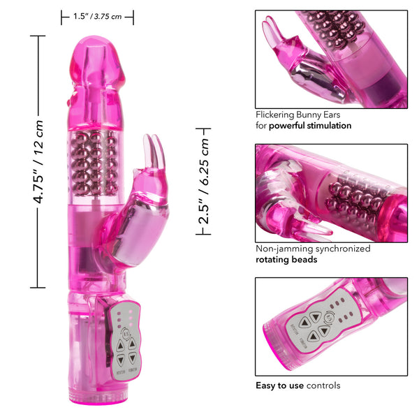 CalExotics Jack Rabbit Waterproof Jack Rabbit Vibrator - 5 Rows - Pink - Extreme Toyz Singapore - https://extremetoyz.com.sg - Sex Toys and Lingerie Online Store - Bondage Gear / Vibrators / Electrosex Toys / Wireless Remote Control Vibes / Sexy Lingerie and Role Play / BDSM / Dungeon Furnitures / Dildos and Strap Ons &nbsp;/ Anal and Prostate Massagers / Anal Douche and Cleaning Aide / Delay Sprays and Gels / Lubricants and more...