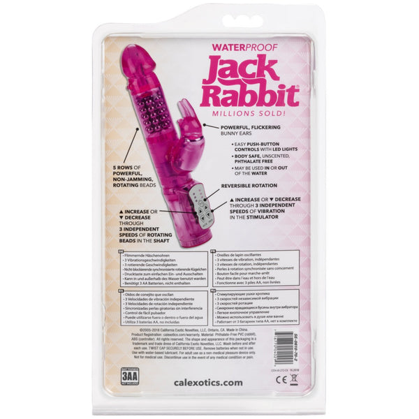 CalExotics Jack Rabbit Waterproof Jack Rabbit Vibrator - 5 Rows - Pink - Extreme Toyz Singapore - https://extremetoyz.com.sg - Sex Toys and Lingerie Online Store - Bondage Gear / Vibrators / Electrosex Toys / Wireless Remote Control Vibes / Sexy Lingerie and Role Play / BDSM / Dungeon Furnitures / Dildos and Strap Ons &nbsp;/ Anal and Prostate Massagers / Anal Douche and Cleaning Aide / Delay Sprays and Gels / Lubricants and more...