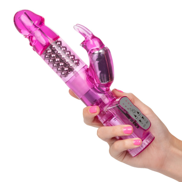 CalExotics Jack Rabbit Waterproof Jack Rabbit Vibrator - 5 Rows - Pink - Extreme Toyz Singapore - https://extremetoyz.com.sg - Sex Toys and Lingerie Online Store - Bondage Gear / Vibrators / Electrosex Toys / Wireless Remote Control Vibes / Sexy Lingerie and Role Play / BDSM / Dungeon Furnitures / Dildos and Strap Ons &nbsp;/ Anal and Prostate Massagers / Anal Douche and Cleaning Aide / Delay Sprays and Gels / Lubricants and more...