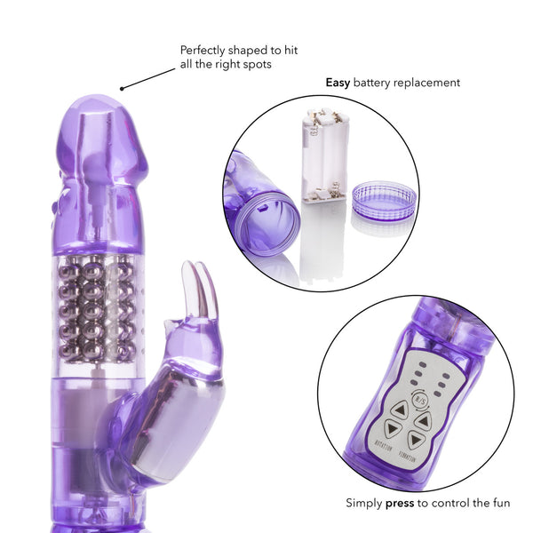 CalExotics Jack Rabbit Waterproof Jack Rabbit Vibrator - 5 Rows - Purple - Extreme Toyz Singapore - https://extremetoyz.com.sg - Sex Toys and Lingerie Online Store - Bondage Gear / Vibrators / Electrosex Toys / Wireless Remote Control Vibes / Sexy Lingerie and Role Play / BDSM / Dungeon Furnitures / Dildos and Strap Ons &nbsp;/ Anal and Prostate Massagers / Anal Douche and Cleaning Aide / Delay Sprays and Gels / Lubricants and more...