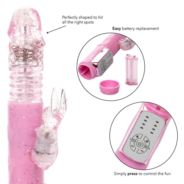 CalExotics Jack Rabbit Petite Thrusting Jack Rabbit - Pink - Extreme Toyz Singapore - https://extremetoyz.com.sg - Sex Toys and Lingerie Online Store - Bondage Gear / Vibrators / Electrosex Toys / Wireless Remote Control Vibes / Sexy Lingerie and Role Play / BDSM / Dungeon Furnitures / Dildos and Strap Ons &nbsp;/ Anal and Prostate Massagers / Anal Douche and Cleaning Aide / Delay Sprays and Gels / Lubricants and more...