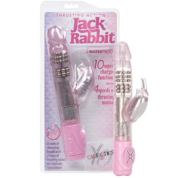 CalExotics Jack Rabbit Thrusting Action Jack Rabbit Vibrator - Pink - Extreme Toyz Singapore - https://extremetoyz.com.sg - Sex Toys and Lingerie Online Store - Bondage Gear / Vibrators / Electrosex Toys / Wireless Remote Control Vibes / Sexy Lingerie and Role Play / BDSM / Dungeon Furnitures / Dildos and Strap Ons &nbsp;/ Anal and Prostate Massagers / Anal Douche and Cleaning Aide / Delay Sprays and Gels / Lubricants and more...