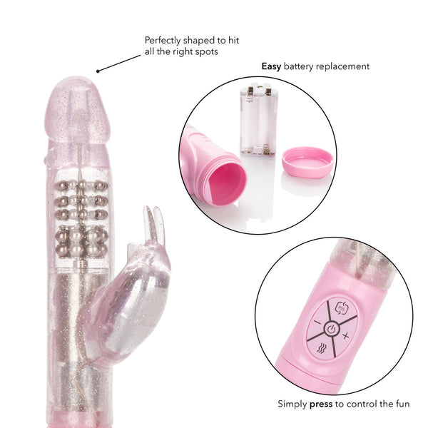 CalExotics Jack Rabbit Thrusting Action Jack Rabbit Vibrator - Pink - Extreme Toyz Singapore - https://extremetoyz.com.sg - Sex Toys and Lingerie Online Store - Bondage Gear / Vibrators / Electrosex Toys / Wireless Remote Control Vibes / Sexy Lingerie and Role Play / BDSM / Dungeon Furnitures / Dildos and Strap Ons &nbsp;/ Anal and Prostate Massagers / Anal Douche and Cleaning Aide / Delay Sprays and Gels / Lubricants and more...