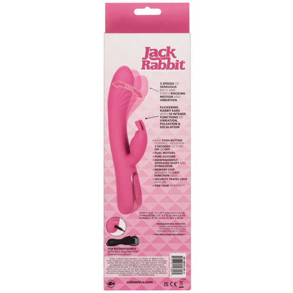 CalExotics Jack Rabbit Elite Rechargeable Rocking Rabbit Vibrator - Extreme Toyz Singapore - https://extremetoyz.com.sg - Sex Toys and Lingerie Online Store - Bondage Gear / Vibrators / Electrosex Toys / Wireless Remote Control Vibes / Sexy Lingerie and Role Play / BDSM / Dungeon Furnitures / Dildos and Strap Ons &nbsp;/ Anal and Prostate Massagers / Anal Douche and Cleaning Aide / Delay Sprays and Gels / Lubricants and more...