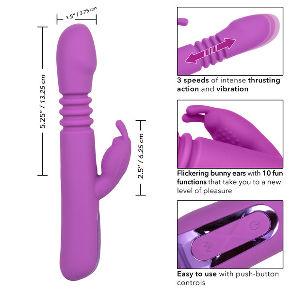 CalExotics Jack Rabbit Elite Thrusting Rechargeable Rabbit Vibrator - Extreme Toyz Singapore - https://extremetoyz.com.sg - Sex Toys and Lingerie Online Store - Bondage Gear / Vibrators / Electrosex Toys / Wireless Remote Control Vibes / Sexy Lingerie and Role Play / BDSM / Dungeon Furnitures / Dildos and Strap Ons &nbsp;/ Anal and Prostate Massagers / Anal Douche and Cleaning Aide / Delay Sprays and Gels / Lubricants and more...