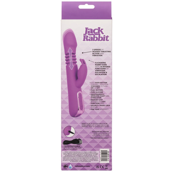 CalExotics Jack Rabbit Elite Thrusting Rechargeable Rabbit Vibrator - Extreme Toyz Singapore - https://extremetoyz.com.sg - Sex Toys and Lingerie Online Store - Bondage Gear / Vibrators / Electrosex Toys / Wireless Remote Control Vibes / Sexy Lingerie and Role Play / BDSM / Dungeon Furnitures / Dildos and Strap Ons &nbsp;/ Anal and Prostate Massagers / Anal Douche and Cleaning Aide / Delay Sprays and Gels / Lubricants and more...