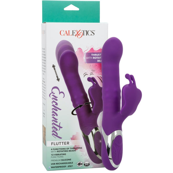 Enchanted Flutter Thrusting & Rotating Rechargeable Rabbit Vibrator