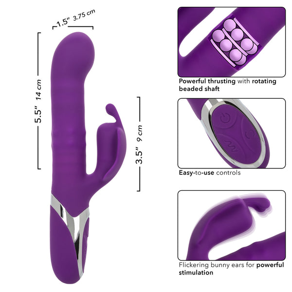 Enchanted Flutter Thrusting & Rotating Rechargeable Rabbit Vibrator