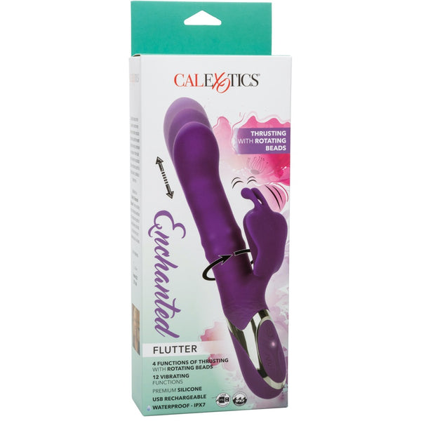 Enchanted Flutter Thrusting & Rotating Rechargeable Rabbit Vibrator