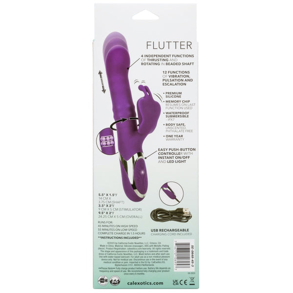 Enchanted Flutter Thrusting & Rotating Rechargeable Rabbit Vibrator