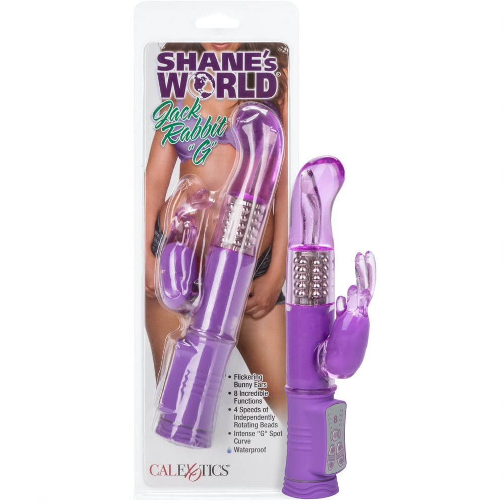 CalExotics Shane's World Jack Rabbit "G" Vibrator - Purple - Extreme Toyz Singapore - https://extremetoyz.com.sg - Sex Toys and Lingerie Online Store - Bondage Gear / Vibrators / Electrosex Toys / Wireless Remote Control Vibes / Sexy Lingerie and Role Play / BDSM / Dungeon Furnitures / Dildos and Strap Ons &nbsp;/ Anal and Prostate Massagers / Anal Douche and Cleaning Aide / Delay Sprays and Gels / Lubricants and more...