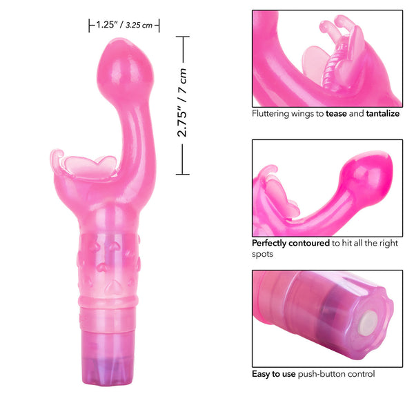 CalExotics Butterfly Kiss G-Spot & Clitoral Vibe - Pink - Extreme Toyz Singapore - https://extremetoyz.com.sg - Sex Toys and Lingerie Online Store - Bondage Gear / Vibrators / Electrosex Toys / Wireless Remote Control Vibes / Sexy Lingerie and Role Play / BDSM / Dungeon Furnitures / Dildos and Strap Ons &nbsp;/ Anal and Prostate Massagers / Anal Douche and Cleaning Aide / Delay Sprays and Gels / Lubricants and more...