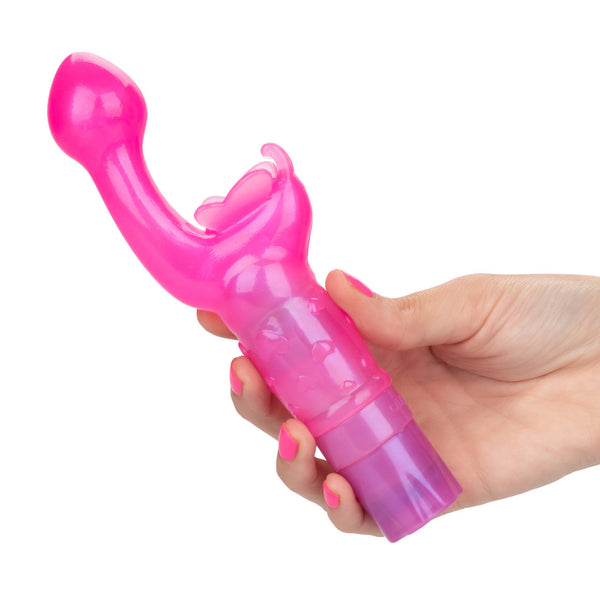 CalExotics Butterfly Kiss G-Spot & Clitoral Vibe - Pink - Extreme Toyz Singapore - https://extremetoyz.com.sg - Sex Toys and Lingerie Online Store - Bondage Gear / Vibrators / Electrosex Toys / Wireless Remote Control Vibes / Sexy Lingerie and Role Play / BDSM / Dungeon Furnitures / Dildos and Strap Ons &nbsp;/ Anal and Prostate Massagers / Anal Douche and Cleaning Aide / Delay Sprays and Gels / Lubricants and more...