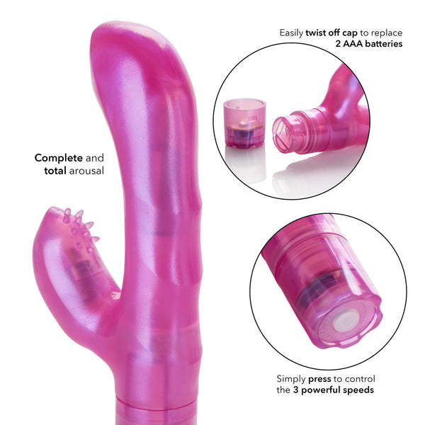 CalExotics Kiss Vibes G-Kiss G-Spot & Clitoral Vibe - Pink - Extreme Toyz Singapore - https://extremetoyz.com.sg - Sex Toys and Lingerie Online Store - Bondage Gear / Vibrators / Electrosex Toys / Wireless Remote Control Vibes / Sexy Lingerie and Role Play / BDSM / Dungeon Furnitures / Dildos and Strap Ons &nbsp;/ Anal and Prostate Massagers / Anal Douche and Cleaning Aide / Delay Sprays and Gels / Lubricants and more...