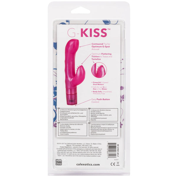 CalExotics Kiss Vibes G-Kiss G-Spot & Clitoral Vibe - Pink - Extreme Toyz Singapore - https://extremetoyz.com.sg - Sex Toys and Lingerie Online Store - Bondage Gear / Vibrators / Electrosex Toys / Wireless Remote Control Vibes / Sexy Lingerie and Role Play / BDSM / Dungeon Furnitures / Dildos and Strap Ons &nbsp;/ Anal and Prostate Massagers / Anal Douche and Cleaning Aide / Delay Sprays and Gels / Lubricants and more...