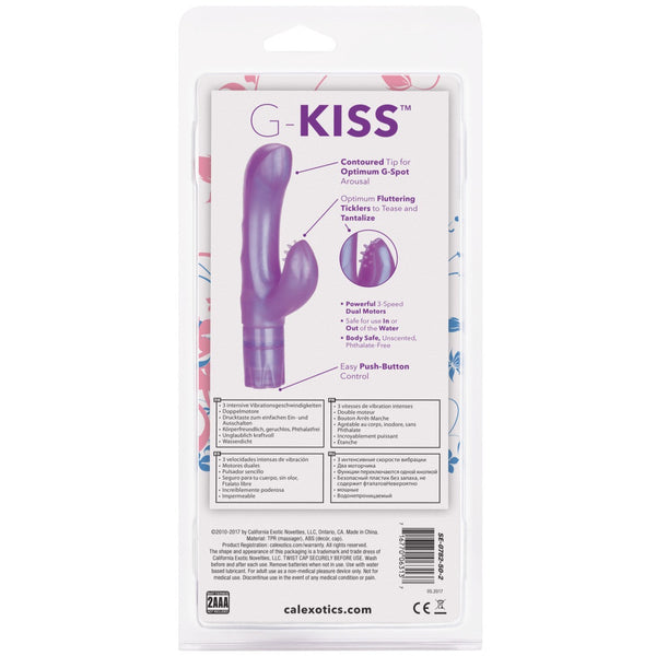 CalExotics Kiss Vibes G-Kiss G-Spot & Clitoral Vibe - Purple - Extreme Toyz Singapore - https://extremetoyz.com.sg - Sex Toys and Lingerie Online Store - Bondage Gear / Vibrators / Electrosex Toys / Wireless Remote Control Vibes / Sexy Lingerie and Role Play / BDSM / Dungeon Furnitures / Dildos and Strap Ons &nbsp;/ Anal and Prostate Massagers / Anal Douche and Cleaning Aide / Delay Sprays and Gels / Lubricants and more...