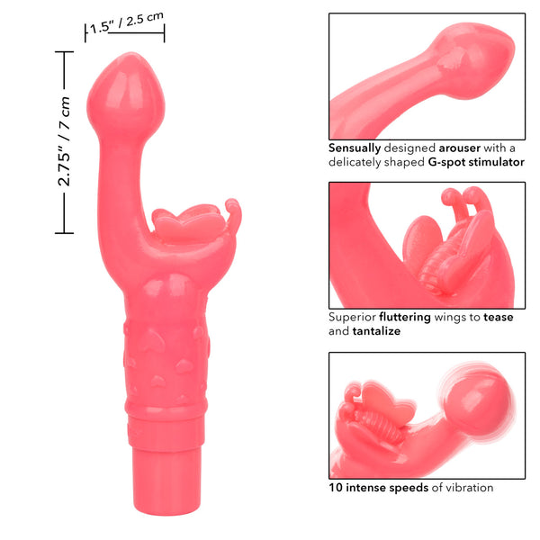 CalExotics Kiss Vibes Rechargeable Butterfly Kiss G-Spot & Clitoral Vibe - Pink - Extreme Toyz Singapore - https://extremetoyz.com.sg - Sex Toys and Lingerie Online Store - Bondage Gear / Vibrators / Electrosex Toys / Wireless Remote Control Vibes / Sexy Lingerie and Role Play / BDSM / Dungeon Furnitures / Dildos and Strap Ons &nbsp;/ Anal and Prostate Massagers / Anal Douche and Cleaning Aide / Delay Sprays and Gels / Lubricants and more...