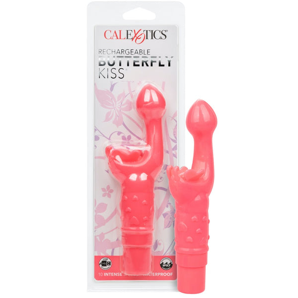 CalExotics Kiss Vibes Rechargeable Butterfly Kiss G-Spot & Clitoral Vibe - Pink - Extreme Toyz Singapore - https://extremetoyz.com.sg - Sex Toys and Lingerie Online Store - Bondage Gear / Vibrators / Electrosex Toys / Wireless Remote Control Vibes / Sexy Lingerie and Role Play / BDSM / Dungeon Furnitures / Dildos and Strap Ons &nbsp;/ Anal and Prostate Massagers / Anal Douche and Cleaning Aide / Delay Sprays and Gels / Lubricants and more...