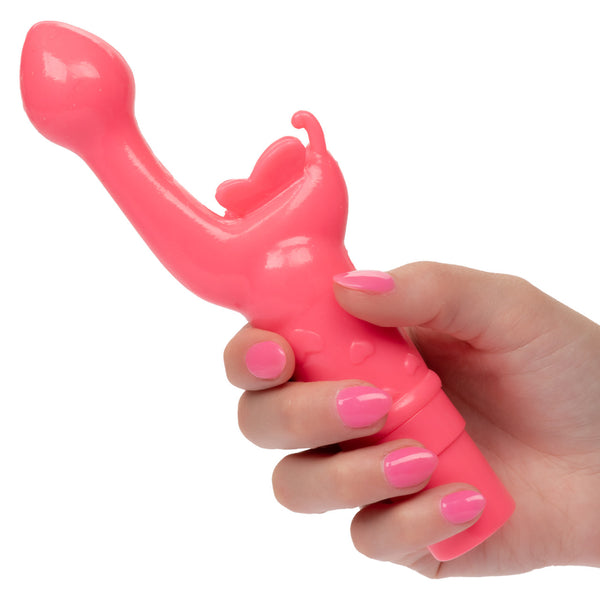 CalExotics Kiss Vibes Rechargeable Butterfly Kiss G-Spot & Clitoral Vibe - Pink - Extreme Toyz Singapore - https://extremetoyz.com.sg - Sex Toys and Lingerie Online Store - Bondage Gear / Vibrators / Electrosex Toys / Wireless Remote Control Vibes / Sexy Lingerie and Role Play / BDSM / Dungeon Furnitures / Dildos and Strap Ons &nbsp;/ Anal and Prostate Massagers / Anal Douche and Cleaning Aide / Delay Sprays and Gels / Lubricants and more...