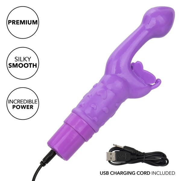 CalExotics Kiss Vibes Rechargeable Butterfly Kiss G-Spot & Clitoral Vibe - Purple - Extreme Toyz Singapore - https://extremetoyz.com.sg - Sex Toys and Lingerie Online Store - Bondage Gear / Vibrators / Electrosex Toys / Wireless Remote Control Vibes / Sexy Lingerie and Role Play / BDSM / Dungeon Furnitures / Dildos and Strap Ons &nbsp;/ Anal and Prostate Massagers / Anal Douche and Cleaning Aide / Delay Sprays and Gels / Lubricants and more...