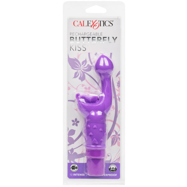 CalExotics Kiss Vibes Rechargeable Butterfly Kiss G-Spot & Clitoral Vibe - Purple - Extreme Toyz Singapore - https://extremetoyz.com.sg - Sex Toys and Lingerie Online Store - Bondage Gear / Vibrators / Electrosex Toys / Wireless Remote Control Vibes / Sexy Lingerie and Role Play / BDSM / Dungeon Furnitures / Dildos and Strap Ons &nbsp;/ Anal and Prostate Massagers / Anal Douche and Cleaning Aide / Delay Sprays and Gels / Lubricants and more...