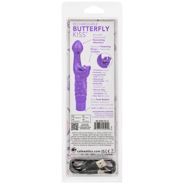 CalExotics Kiss Vibes Rechargeable Butterfly Kiss G-Spot & Clitoral Vibe - Purple - Extreme Toyz Singapore - https://extremetoyz.com.sg - Sex Toys and Lingerie Online Store - Bondage Gear / Vibrators / Electrosex Toys / Wireless Remote Control Vibes / Sexy Lingerie and Role Play / BDSM / Dungeon Furnitures / Dildos and Strap Ons &nbsp;/ Anal and Prostate Massagers / Anal Douche and Cleaning Aide / Delay Sprays and Gels / Lubricants and more...