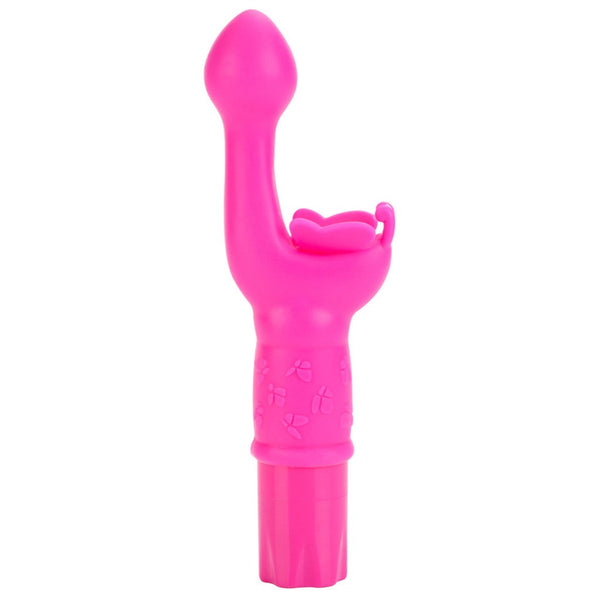 CalExotics Kiss Vibes Silicone Butterfly Kiss G-Spot & Clitoral Vibe - Pink - Extreme Toyz Singapore - https://extremetoyz.com.sg - Sex Toys and Lingerie Online Store - Bondage Gear / Vibrators / Electrosex Toys / Wireless Remote Control Vibes / Sexy Lingerie and Role Play / BDSM / Dungeon Furnitures / Dildos and Strap Ons &nbsp;/ Anal and Prostate Massagers / Anal Douche and Cleaning Aide / Delay Sprays and Gels / Lubricants and more...