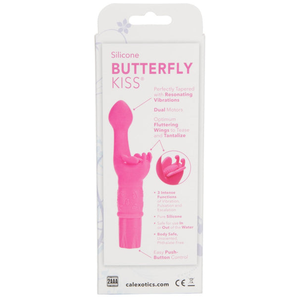 CalExotics Kiss Vibes Silicone Butterfly Kiss G-Spot & Clitoral Vibe - Pink - Extreme Toyz Singapore - https://extremetoyz.com.sg - Sex Toys and Lingerie Online Store - Bondage Gear / Vibrators / Electrosex Toys / Wireless Remote Control Vibes / Sexy Lingerie and Role Play / BDSM / Dungeon Furnitures / Dildos and Strap Ons &nbsp;/ Anal and Prostate Massagers / Anal Douche and Cleaning Aide / Delay Sprays and Gels / Lubricants and more...