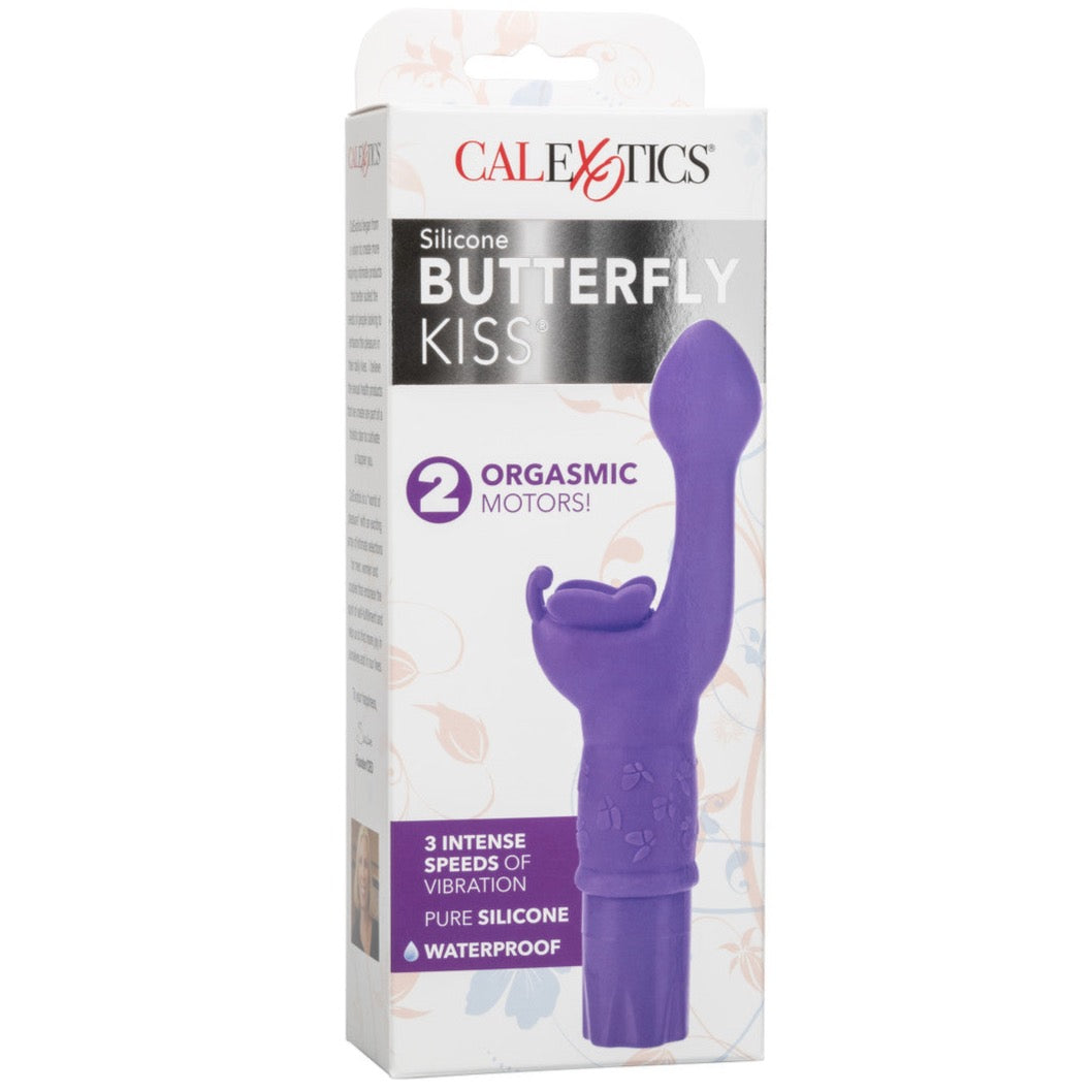 CalExotics Kiss Vibes Silicone Butterfly Kiss G-Spot & Clitoral Vibe - Purple - Extreme Toyz Singapore - https://extremetoyz.com.sg - Sex Toys and Lingerie Online Store - Bondage Gear / Vibrators / Electrosex Toys / Wireless Remote Control Vibes / Sexy Lingerie and Role Play / BDSM / Dungeon Furnitures / Dildos and Strap Ons &nbsp;/ Anal and Prostate Massagers / Anal Douche and Cleaning Aide / Delay Sprays and Gels / Lubricants and more...