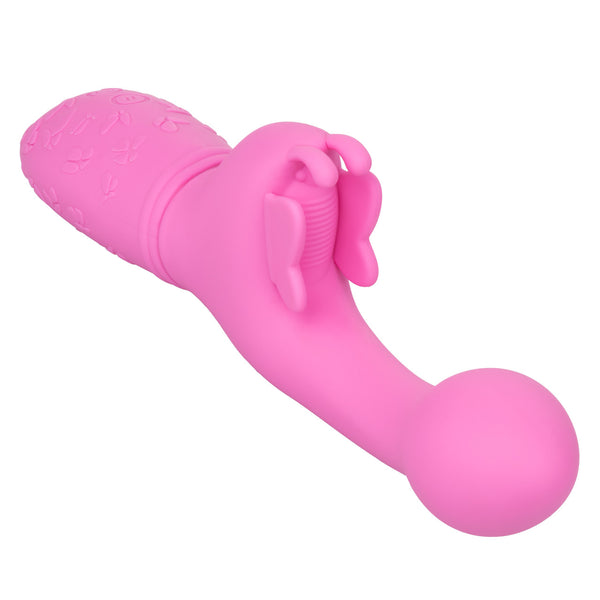 CalExotics Kiss Vibes Rechargeable Silicone Butterfly Kiss G-Spot & Clitoral Vibe - Pink - Extreme Toyz Singapore - https://extremetoyz.com.sg - Sex Toys and Lingerie Online Store - Bondage Gear / Vibrators / Electrosex Toys / Wireless Remote Control Vibes / Sexy Lingerie and Role Play / BDSM / Dungeon Furnitures / Dildos and Strap Ons &nbsp;/ Anal and Prostate Massagers / Anal Douche and Cleaning Aide / Delay Sprays and Gels / Lubricants and more...