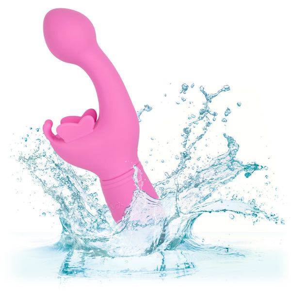 CalExotics Kiss Vibes Rechargeable Silicone Butterfly Kiss G-Spot & Clitoral Vibe - Pink - Extreme Toyz Singapore - https://extremetoyz.com.sg - Sex Toys and Lingerie Online Store - Bondage Gear / Vibrators / Electrosex Toys / Wireless Remote Control Vibes / Sexy Lingerie and Role Play / BDSM / Dungeon Furnitures / Dildos and Strap Ons &nbsp;/ Anal and Prostate Massagers / Anal Douche and Cleaning Aide / Delay Sprays and Gels / Lubricants and more...