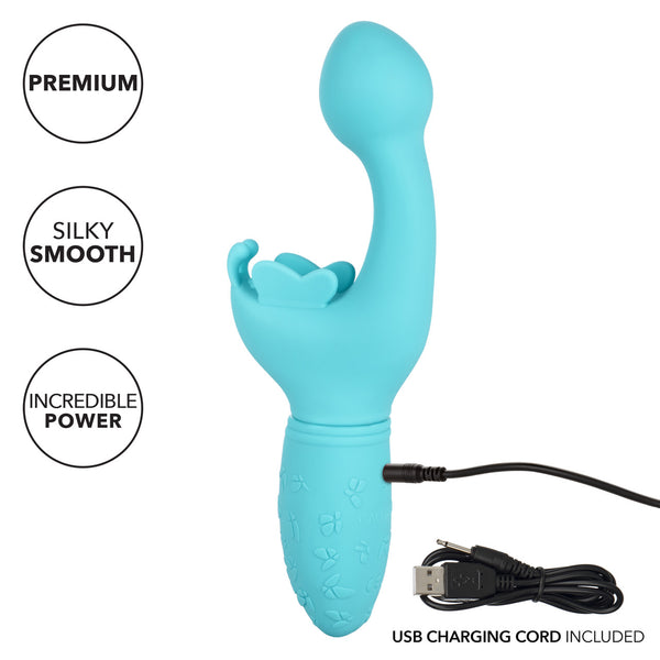 CalExotics Kiss Vibes Rechargeable Butterfly Kiss G-Spot & Clitoral Vibe - Blue - Extreme Toyz Singapore - https://extremetoyz.com.sg - Sex Toys and Lingerie Online Store - Bondage Gear / Vibrators / Electrosex Toys / Wireless Remote Control Vibes / Sexy Lingerie and Role Play / BDSM / Dungeon Furnitures / Dildos and Strap Ons &nbsp;/ Anal and Prostate Massagers / Anal Douche and Cleaning Aide / Delay Sprays and Gels / Lubricants and more...